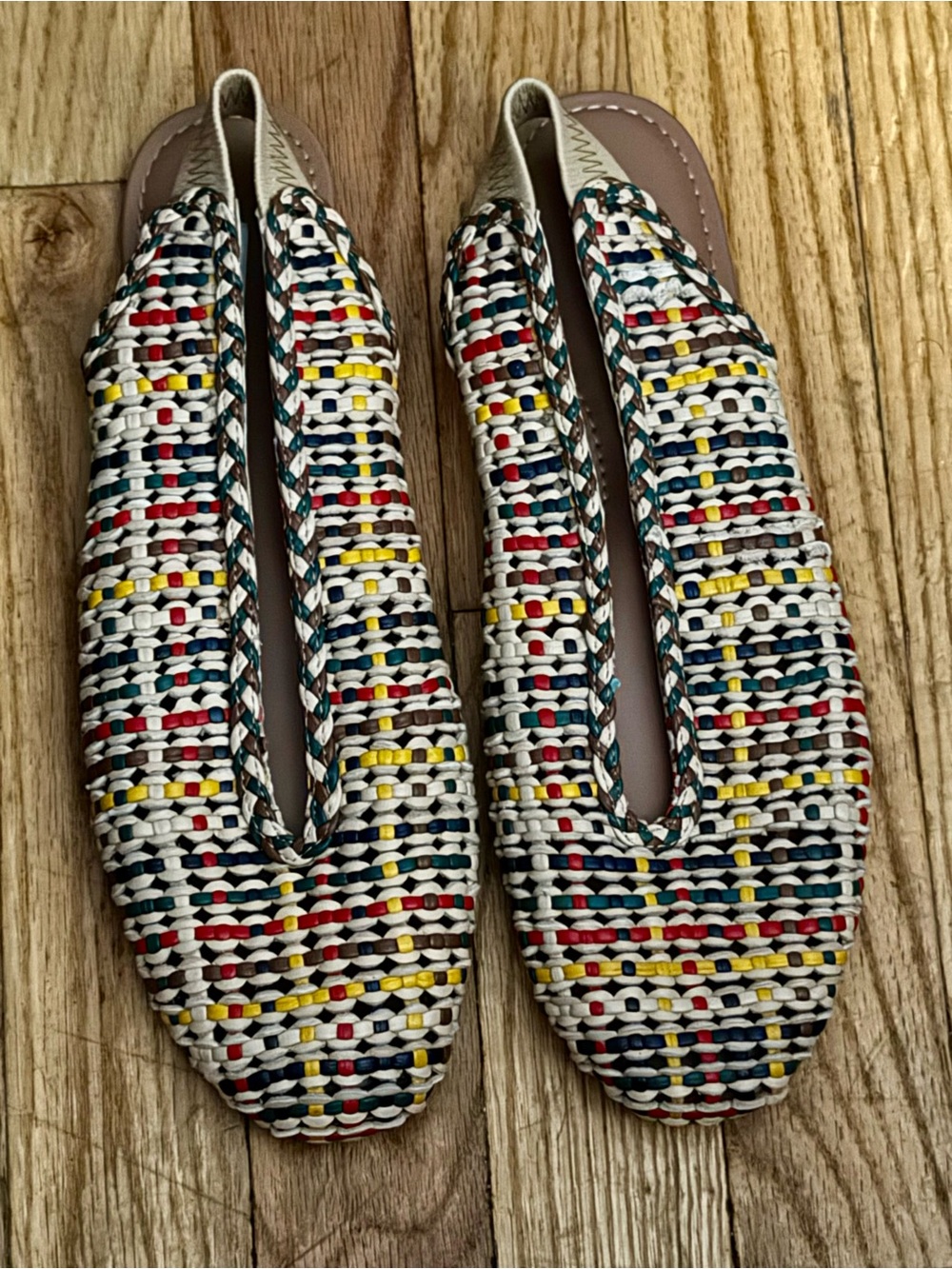 Steve Madden Multicolor Woven Slip-On Flats
